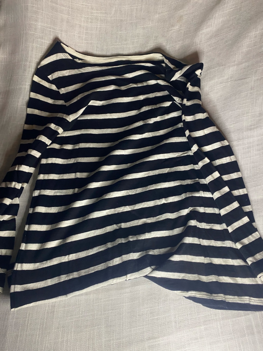 Old Navy Black and Cream Striped Tee